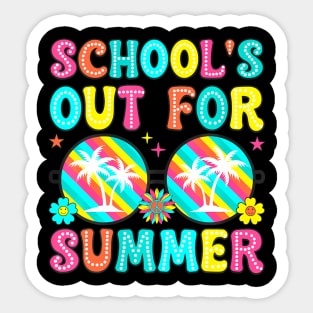 Last Day Of School Graduation Groovy Schools Out For Summer Sticker